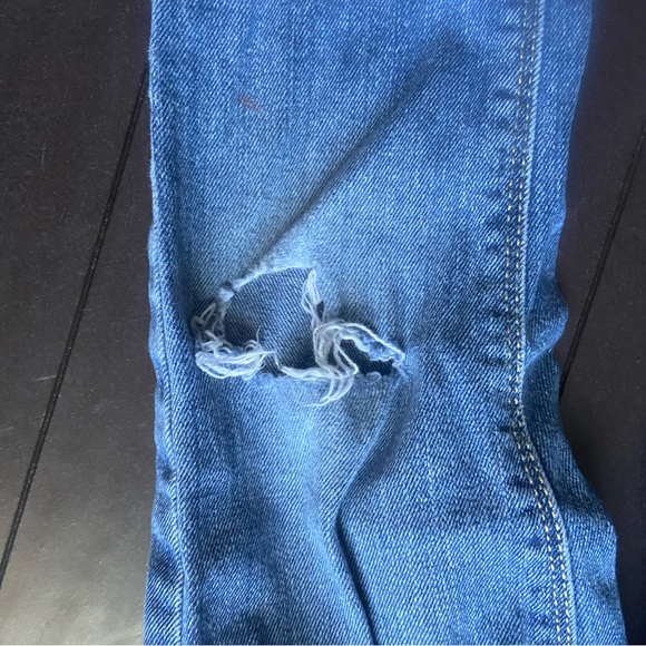 Jumping Beans elastic drawstring toddler boy size 3T jeans with distressed knee - Picture 2 of 4